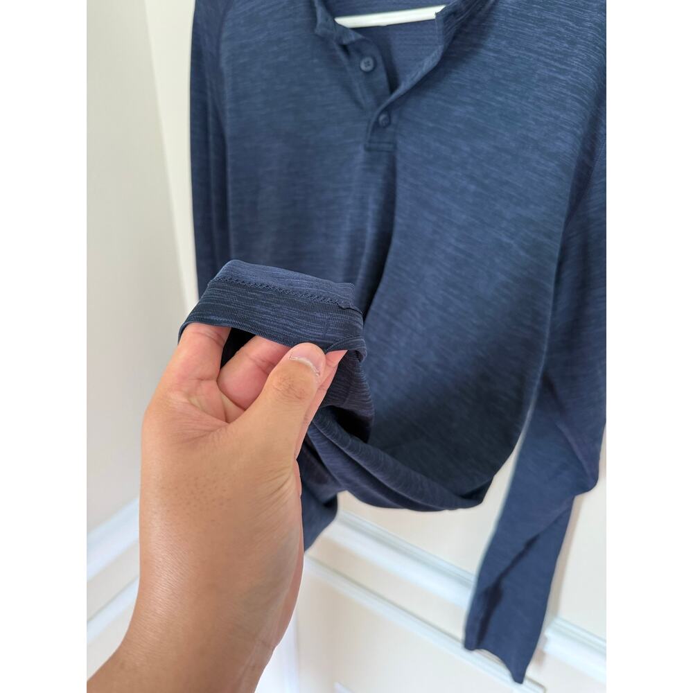 Lululemon | Men’s Blue Henley Metal Vent Tech Long Sleeve Activewear Workout - Picture 7 of 12